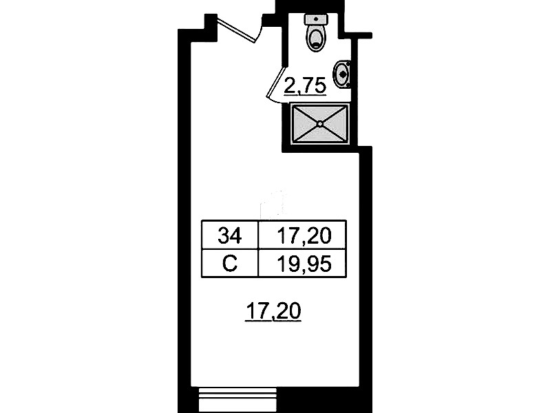 Квартира студия 19.95 м², 9/9 эт., Апарт-отель «Апарт отель Well»